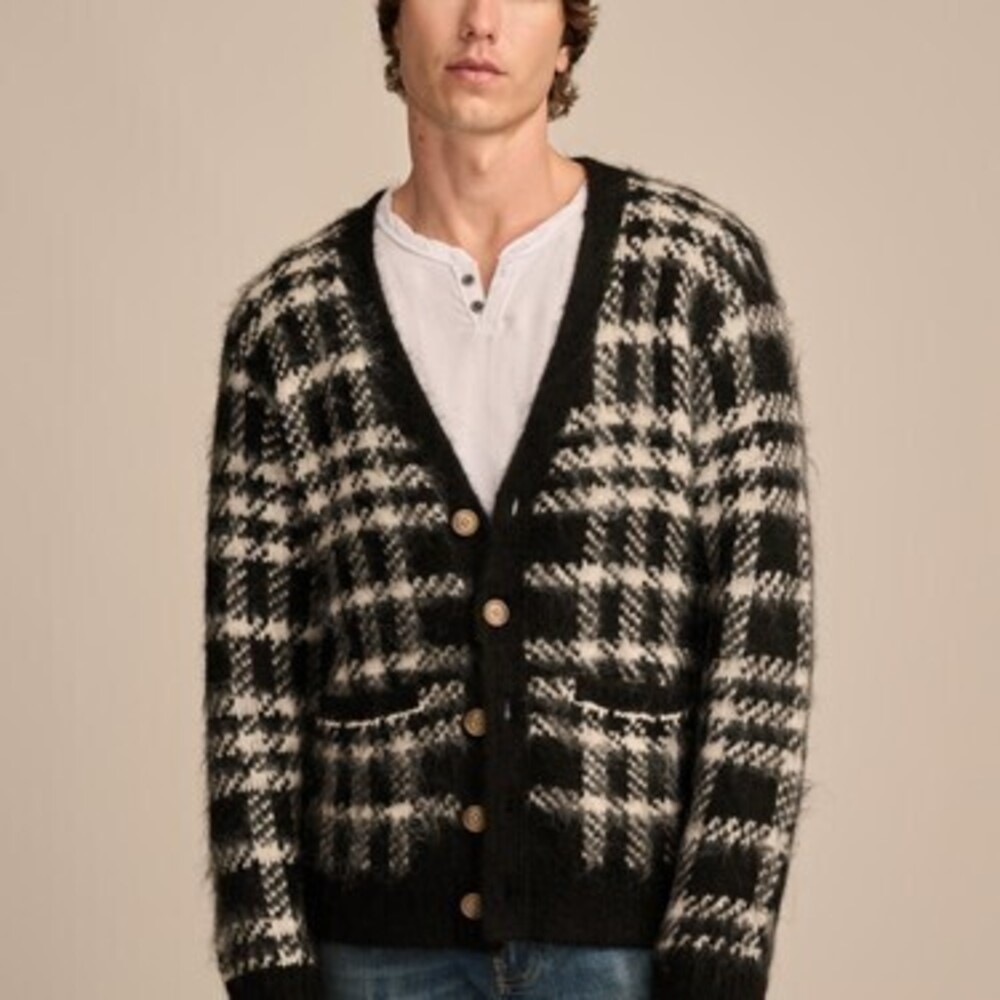 JACQUARD BRUSHED CARDIGAN